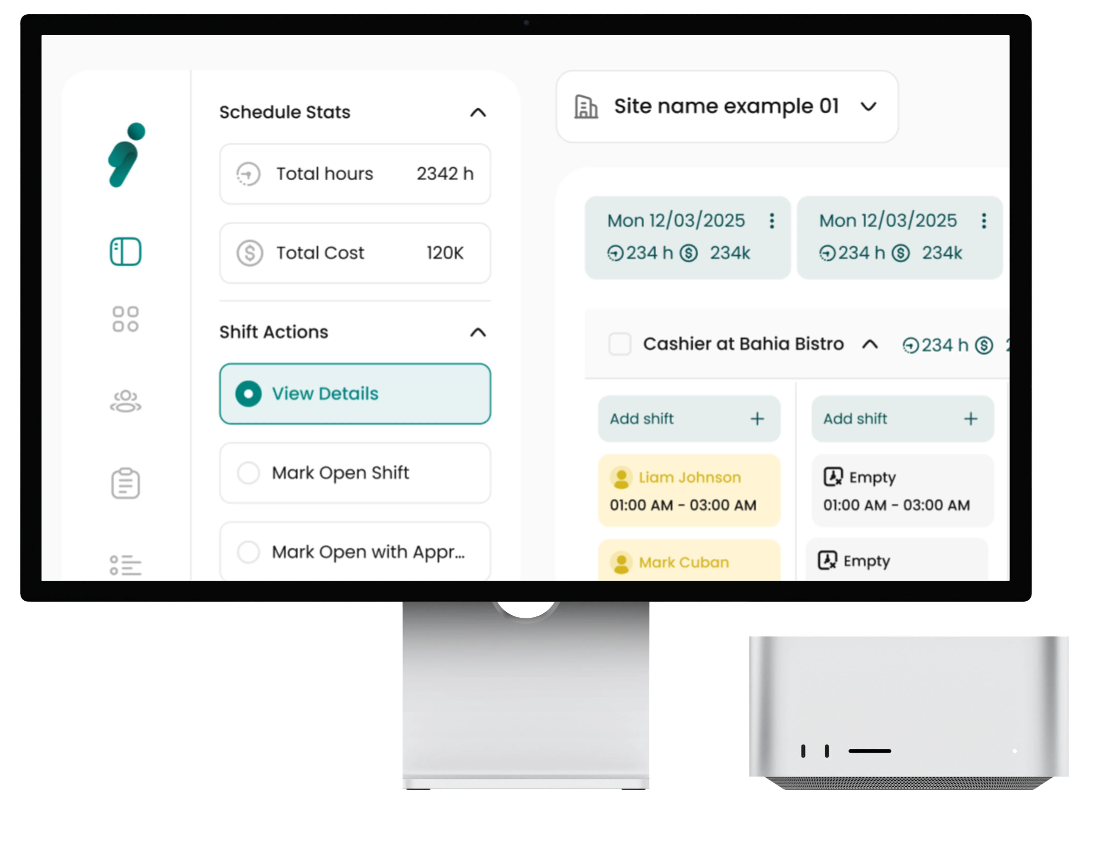 Scheduling screen 5